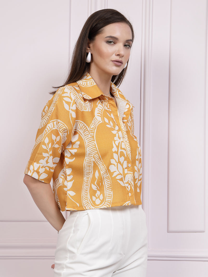 Athena Floral Printed Shirt-Style Top