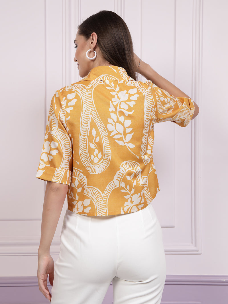 Athena Floral Printed Shirt-Style Top