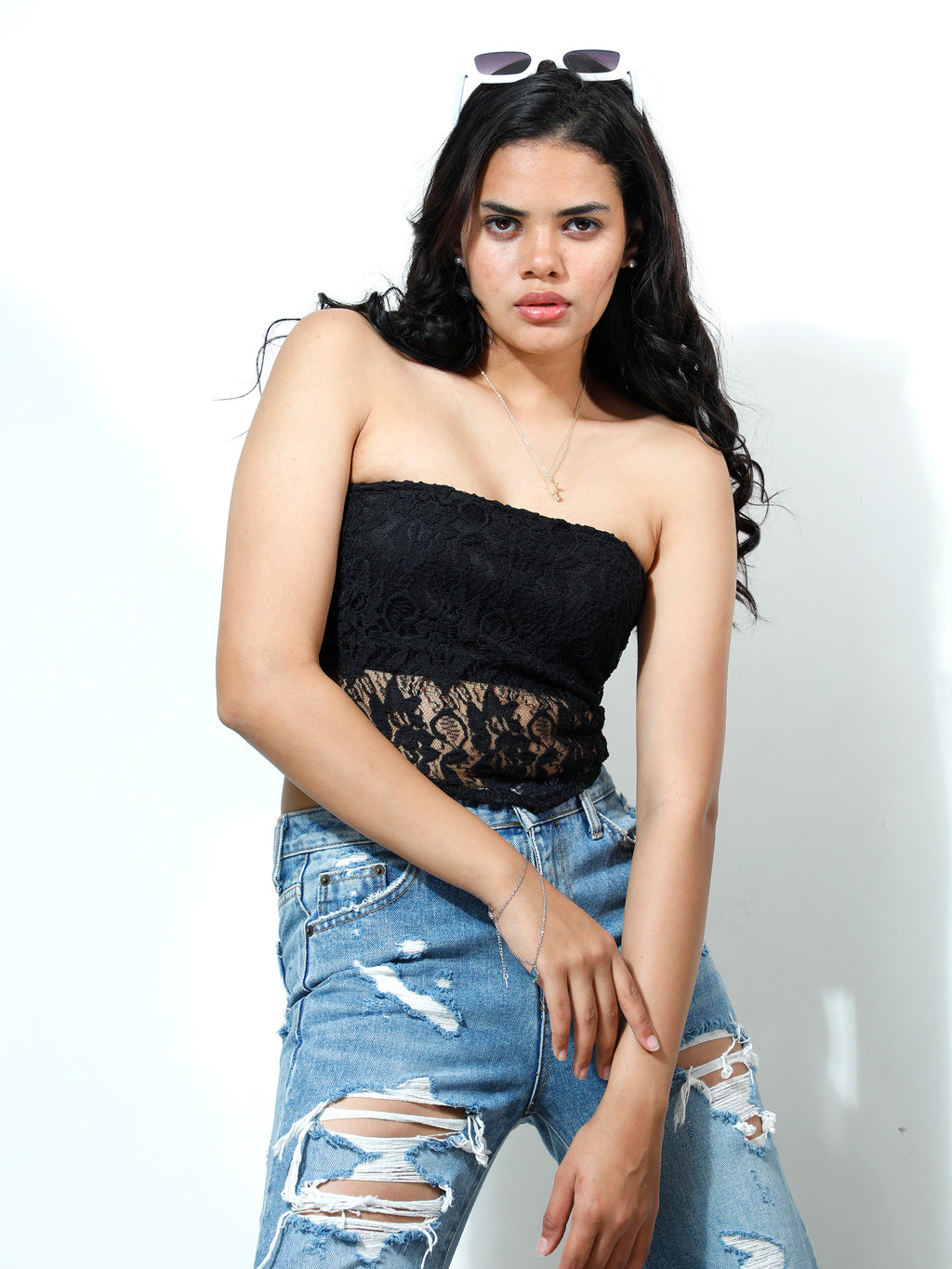 Athena Unapologetic Floral Lace Crop Top