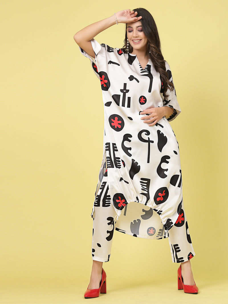 Athena Conversational Printed Straight Kurta With Trouser
