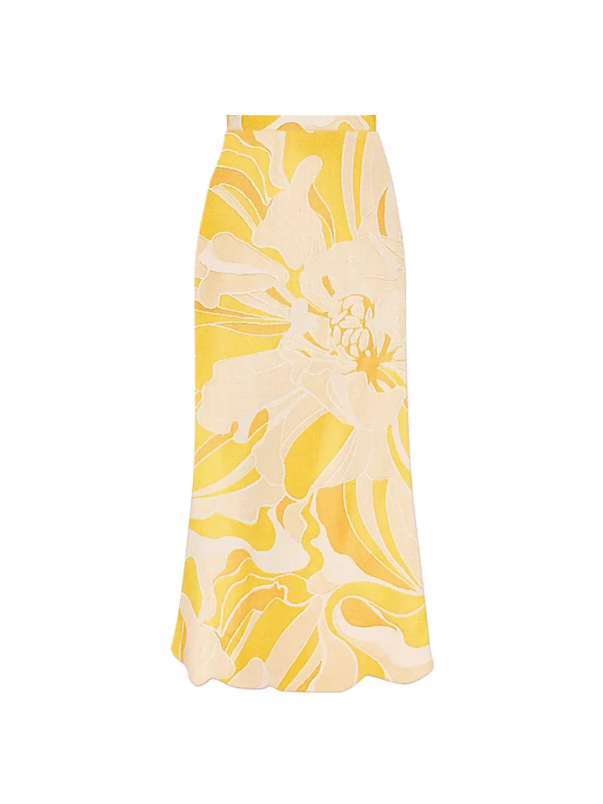 Flower Monokini With Skirt - Yellow