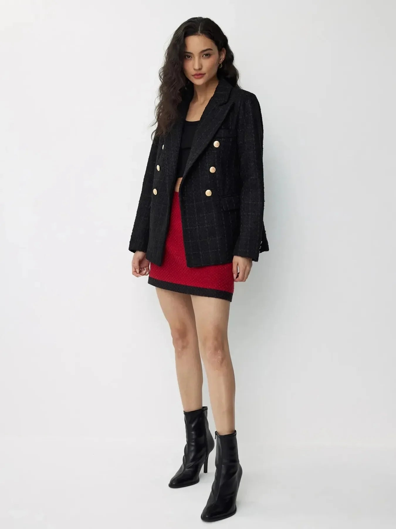 Classic Tweed Blazer - Black