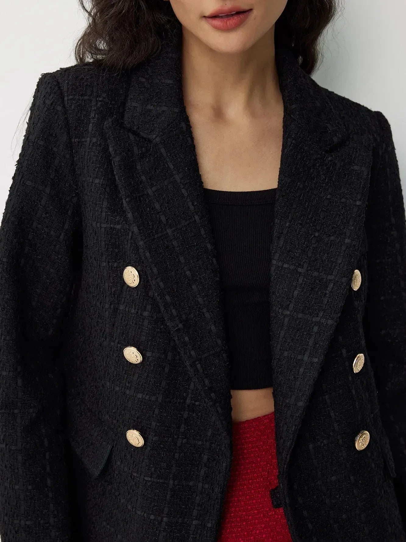 Classic Tweed Blazer - Black