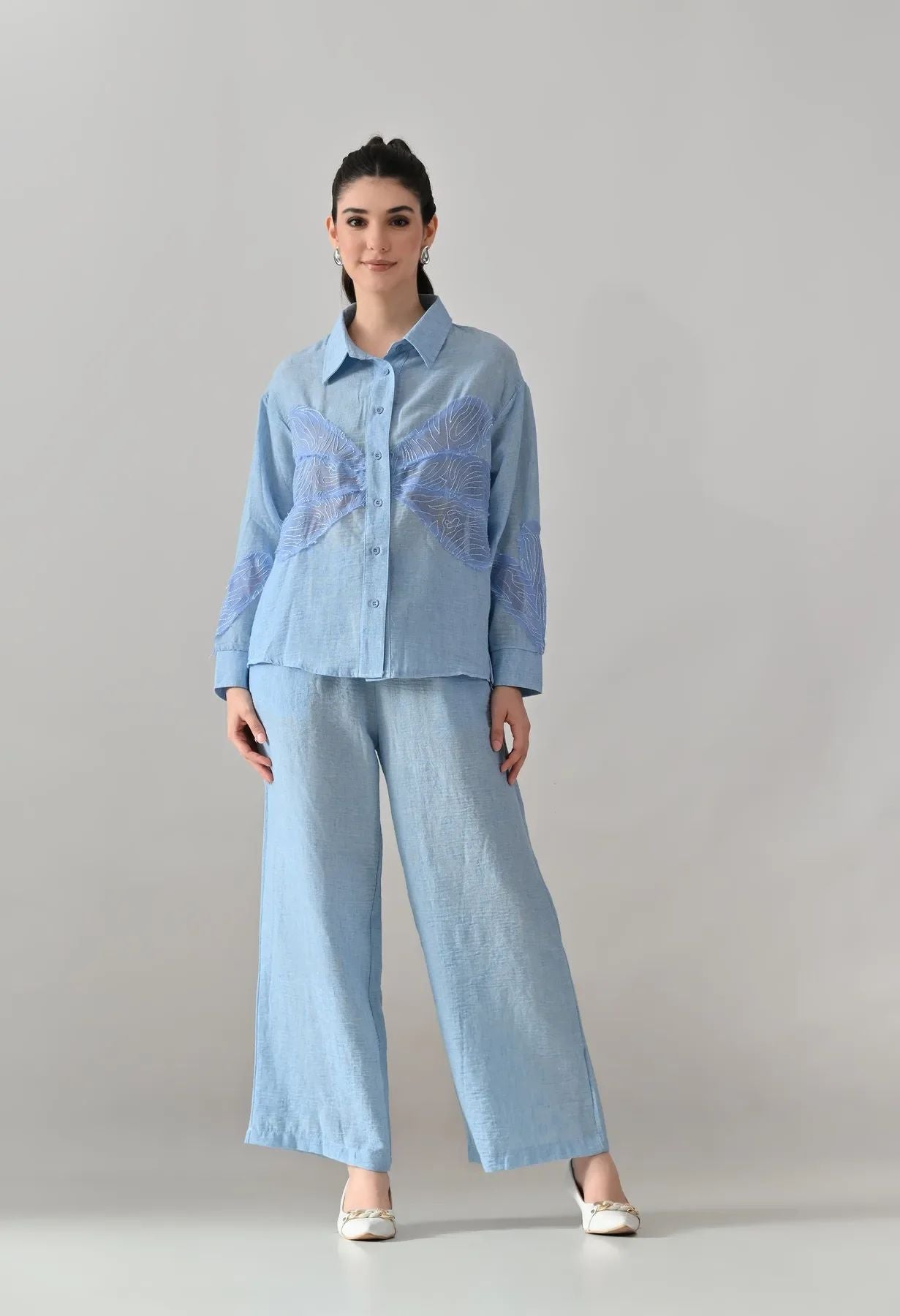 Flutter Bloom Two-Piece Set - Sky Blue