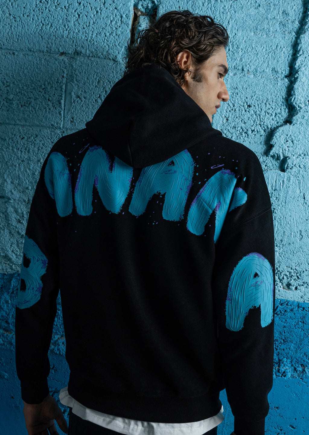 Black Embossed Hoodie