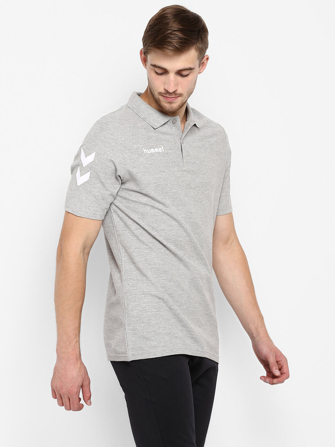 Go Cotton Poly Polo T-Shirt - Grey