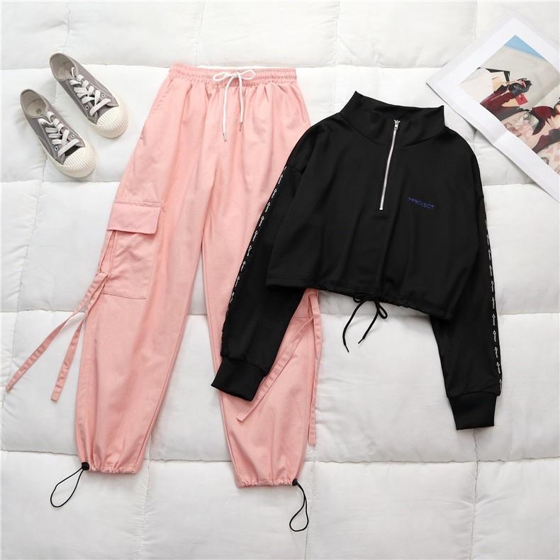 Betty Coord Sets- Full Sleeves - Black top, Peach Pants Set