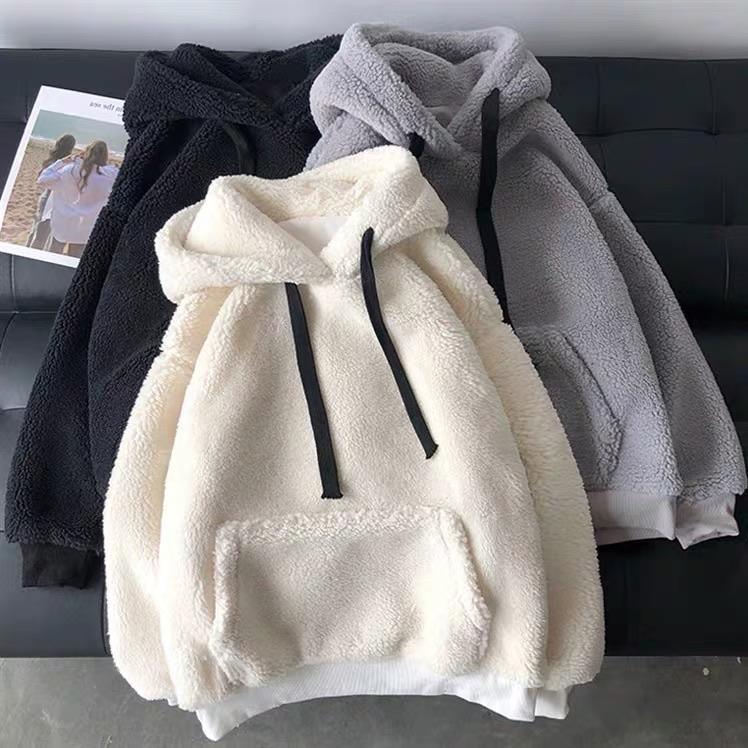 Adam Fluffy Hoodies - White