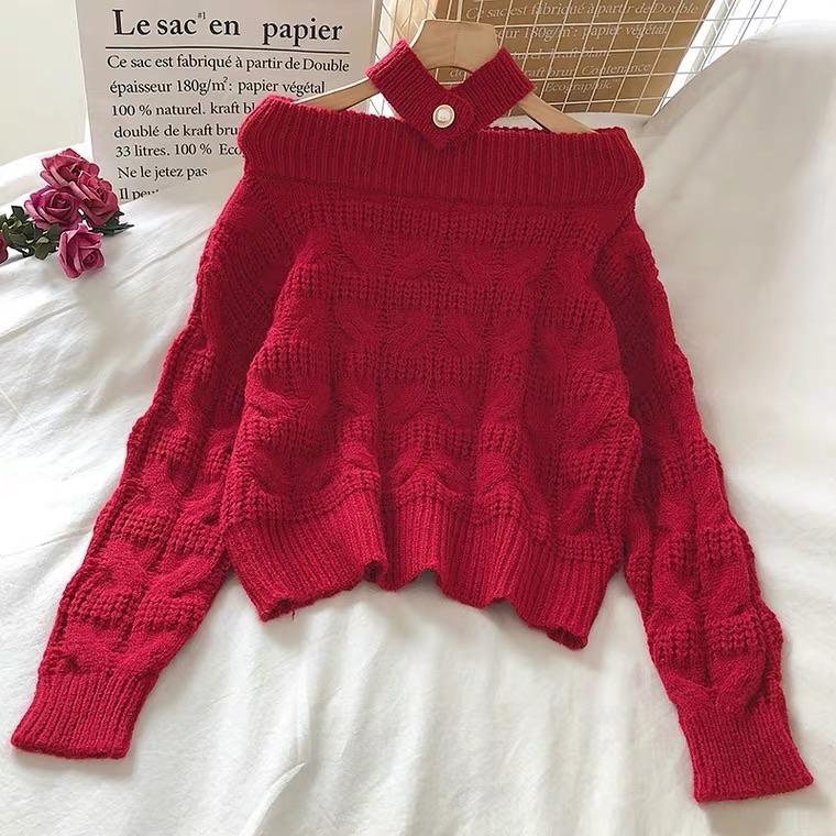 Tebby Choker Sweaters - Red