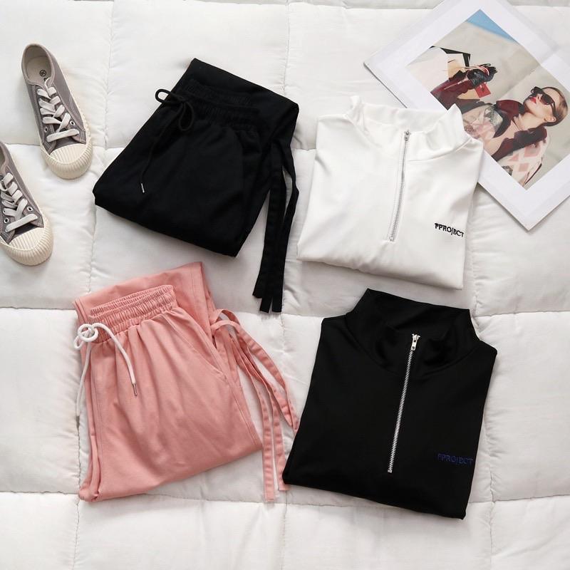 Betty Coord Sets- Full Sleeves - Black top, Peach Pants Set