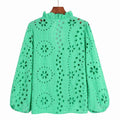 Marianna Premium Eyelet Blouse - Green