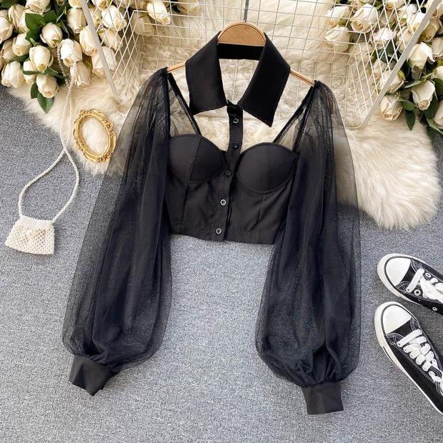Liabella Puffed Sleeve Blouse - Black