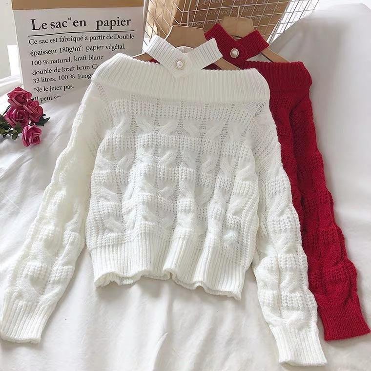 Tebby Choker Sweaters - Red