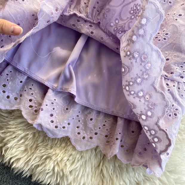 Mykonos Eyelet Dress - Lilac