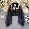 Liabella Puffed Sleeve Blouse - Black