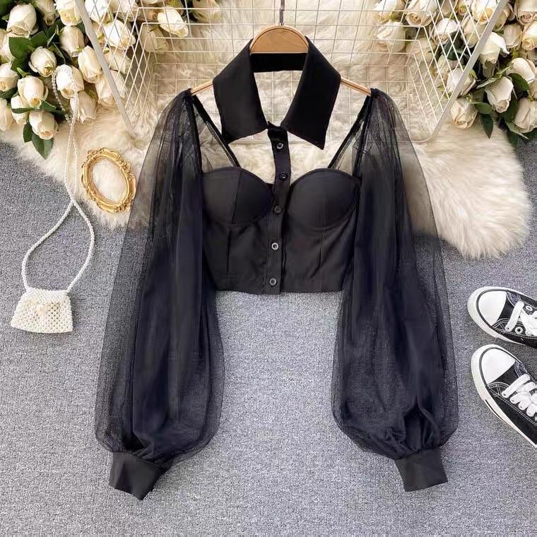 Liabella Puffed Sleeve Blouse - Black