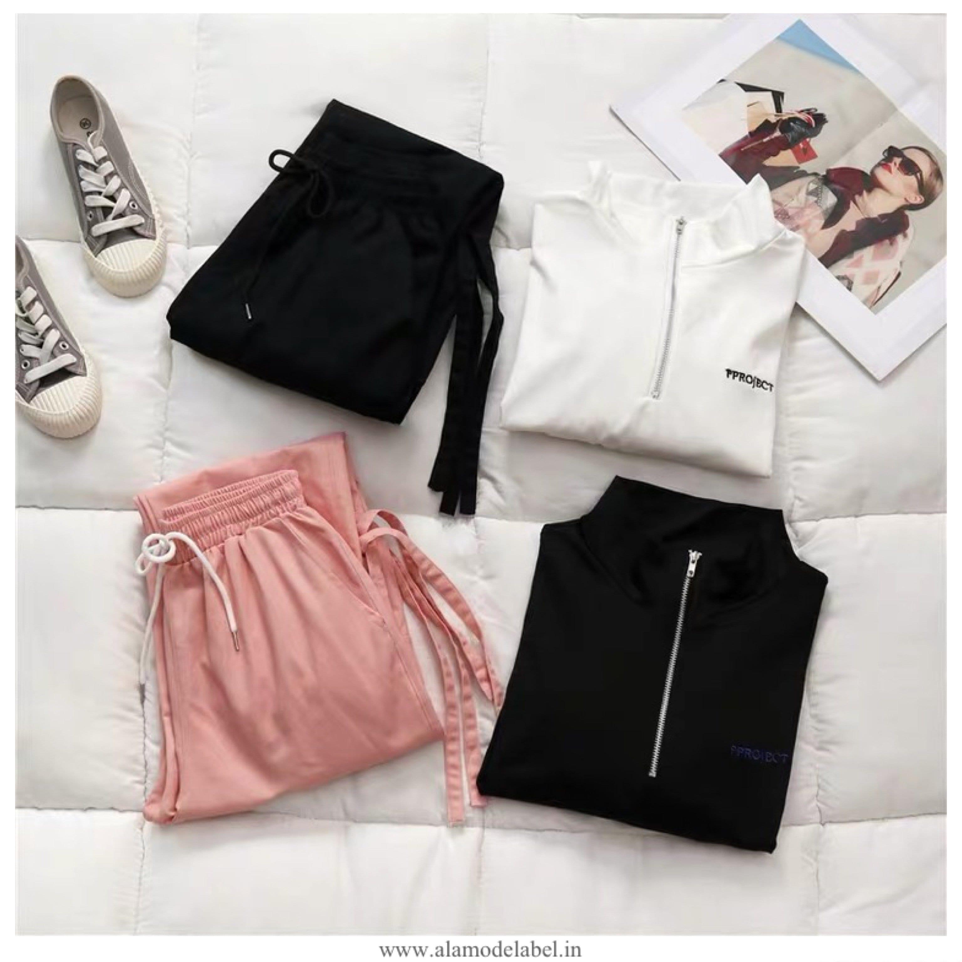 Betty Coord Sets - White top, Black Pants Set