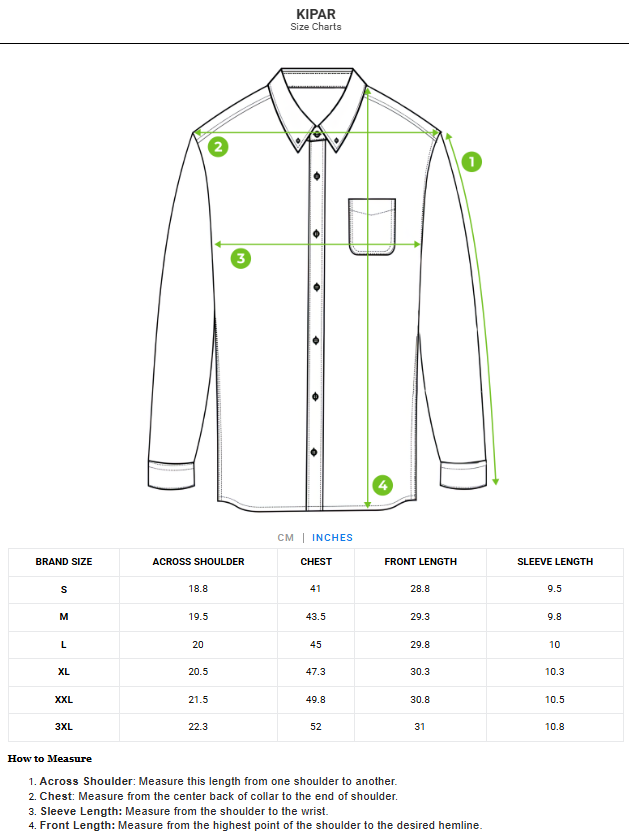 Size chart - product:kipar