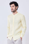 Pastel Yellow 100% Pure Linen Shirt - Regular fit