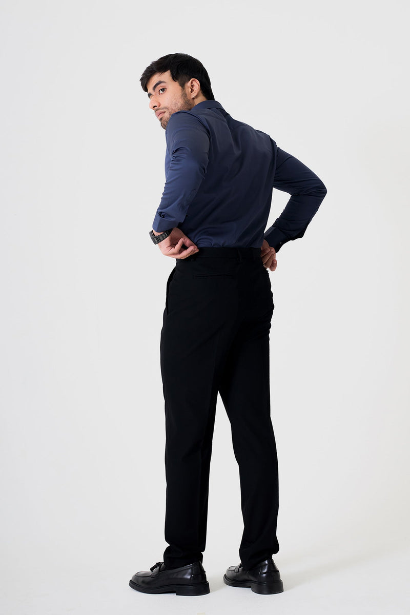 Navy 2 way stretchable Elite shirt - Regular fit