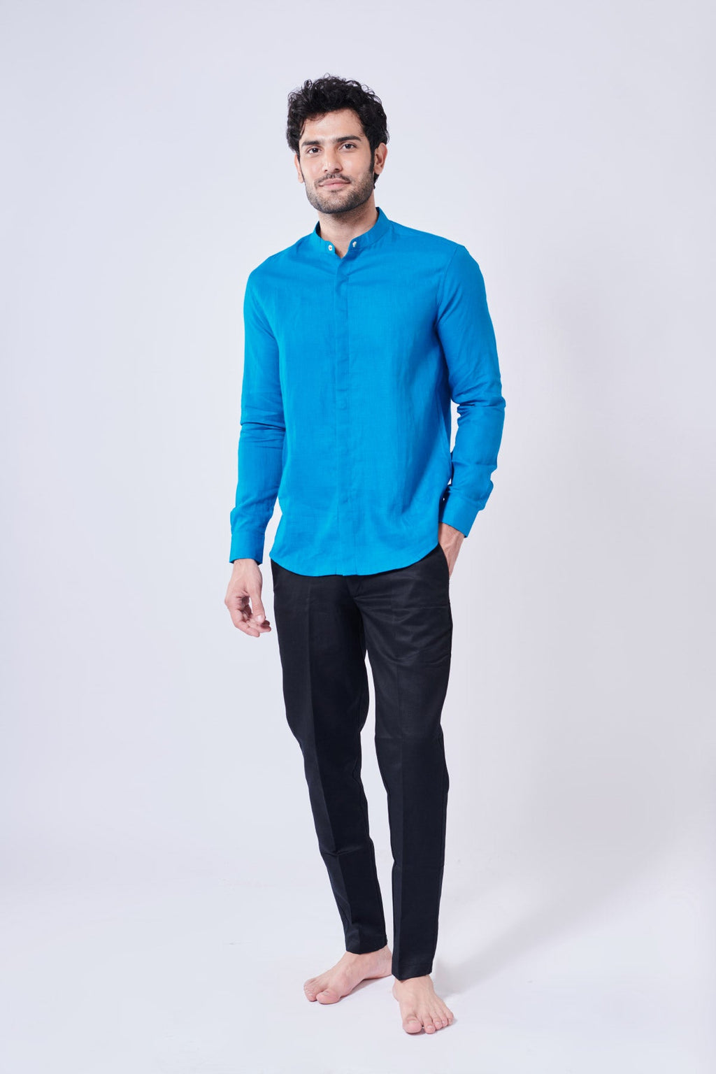 Turkish Blue 100% Pure Linen Shirt - Regular fit