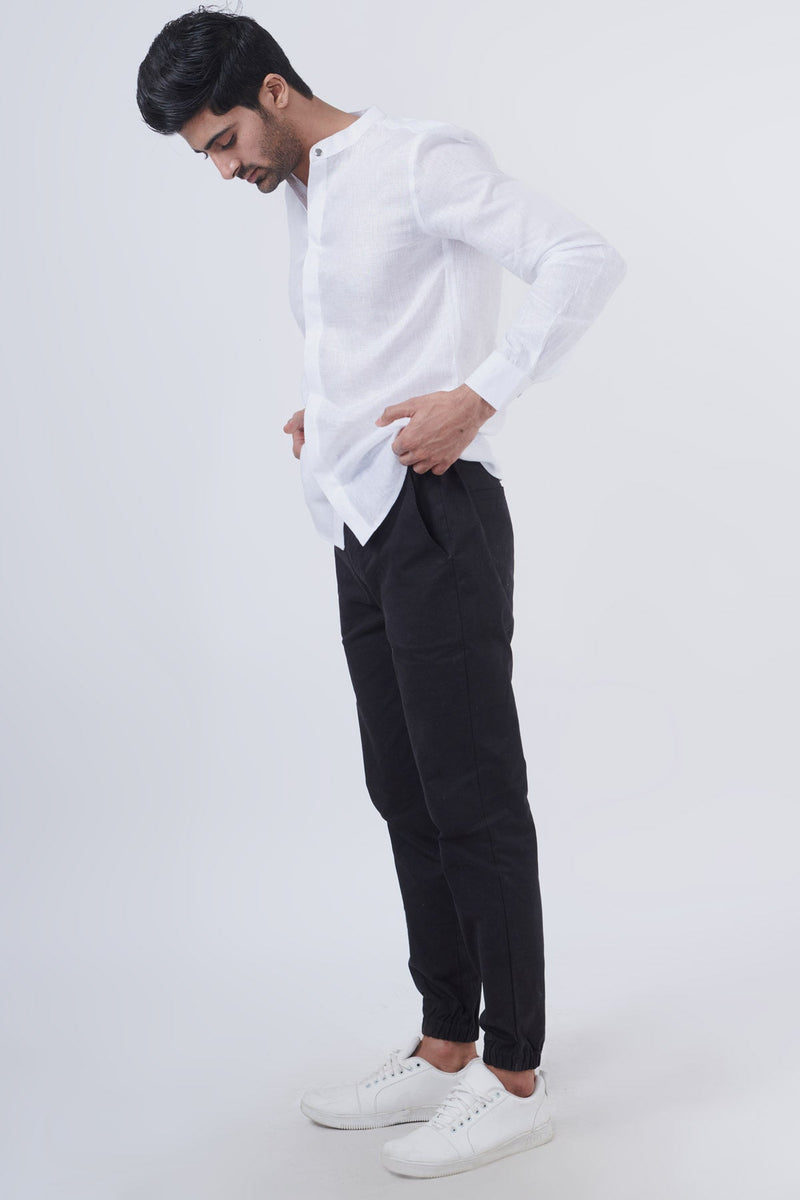 Snow white 100% Pure Linen Shirt - Regular fit